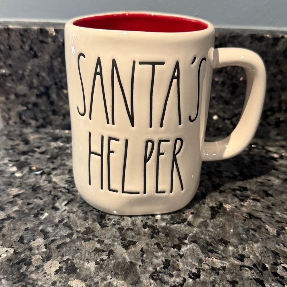 Rae Dunn Artisan Collection Mug - Cream “ sANTA’s helper”